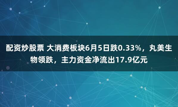 配资炒股票 大消费板块6月5日跌0.33%，丸美生物领跌，主力资金净流出17.9亿元