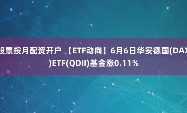 股票按月配资开户 【ETF动向】6月6日华安德国(DAX)ETF(QDII)基金涨0.11%
